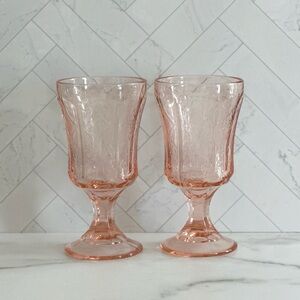 Recollection Pink Water Goblet by INDIANA GLASS (Set of 2)